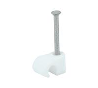 100 x Round Cable Clips - White to fit 3.5mm