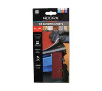 Timco 231112 1/3 Sanding Sheets - Mixed - Red - Punched 93 X 185Mm (80/120/180) Pack 5