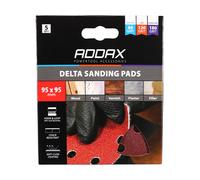 Timco 231333 Delta Sanding Pads - Mixed - Red 95 X 95Mm (80/120/180) Pack 5