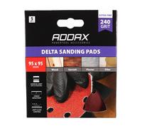 Timco 231909 Delta Sanding Pads - 240 Grit - Red 95 X 95Mm Pack 5