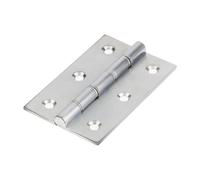 Timco 234426 Double Steel Washered Hinges - Solid Brass - Satin Chrome 76 X 50
