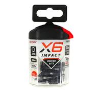 TIMCO X6 Impact Square Driver Bit - Newly Developed Heat Treatment Process for Longevity and Performance - No.2 x 25 - Pack of 10