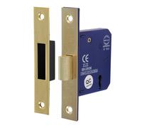 Timco 3 Lever Electro Brass Mortice Deadlock 65mm Case 45mm Backset (1 Pack Box)
