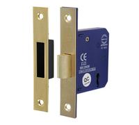 Timco 3 Lever Electro Brass Mortice Deadlock 65mm Case 45mm Backset