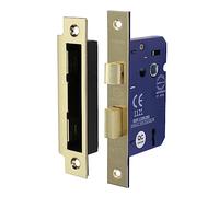 Timco - 3 Lever Sashlock - Electro Brass (Size 65 case / 45 Backset - 1 Each)