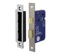 Timco 3 Lever Satin Nickel Mortice Sashlock 65mm Case 45mm Backset