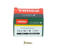 TIMco 30016CLAF PZ1 CSK ZYP Classic Screw 3.0 x 16 - Yellow (Box of 200)
