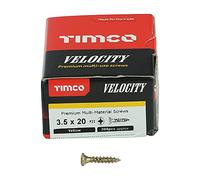 Timco 35020VY Velocity Premium Multi-Use Screws - Pz - Double Countersunk - Yellow 3.5 X 20 Box 200