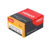 Timco 4.0 x 17mm Solo Chipboard & Woodscrews - Pz - Double Countersunk - Yellow - Box of 200 40017SOLOC