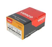 Timco 4.0 x 80mm Solo Chipboard & Woodscrews - Pz - Double Countersunk - Zinc - Box of 200 40080SOLOZ
