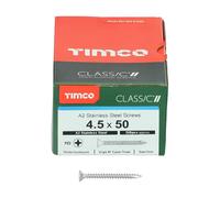 Timco 45050CLASS Classic Multi-Purpose Screws - Pz - Double Countersunk - A2 Stainless Steel 4.5 X 50 Box 200