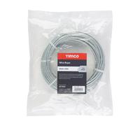 Timco 4mm Carbon Steel Wire Rope Zinc Plated 10 Metre Coil 427004