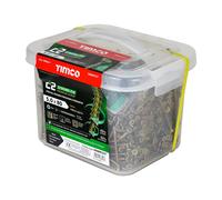Timco 5.0 x 80mm C2 Strong-Fix - Pz - Double Countersunk - Twin-Cut - Yellow - Tub of 1000 50080C2LT