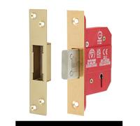 Timco 5 Lever Bs Ce Standard Mortice Sashlock - Electro Brass 66 Case / 45 Ba...
