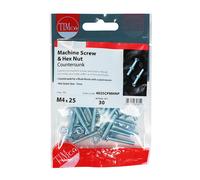 Timco 5016CPMHNP Machine Screws - Pz - Countersunk & Hex Nuts - Zinc M5 X 16 TIMpac 35