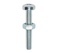 Timco 5030PPMHNP Machine Screws - Pz - Pan & Hex Nuts - Zinc M5 X 30 TIMpac 15