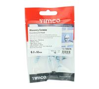 Timco 6.0 x 60mm Masonry Screws - Tx - Countersunk - Zinc - TIMpac of 10 725375