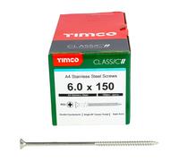 Timco 6.0 x 70mm Classic Multi-Purpose Screws - Pz - Double Countersunk - A4 Stainless Steel - Box of 100 60150CLA4