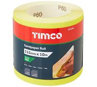 TIMCO 60 Grit Sandpaper Roll - Yellow - 115mm x 10m
