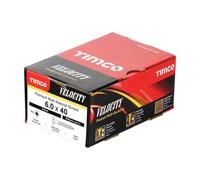 Timco 60040VY 6.0 X 40 Countersunk Velocity Screws PZ3 Zinc Yellow Pla