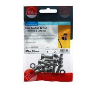Timco 616CAPSSP Socket Screws & Hex Nuts - Cap - Stainless Steel M6 X 16 TIMpac 8