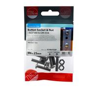 TIMCO Button Socket Screws ISO7380 A2 Stainless Steel - M6 x 25