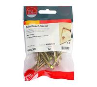 Timco 650SCSYP Solo Coach Screws - Hex Flange - Yellow 6.0 X 50 TIMpac 12