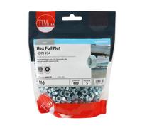 Timco 6HNUTZB Hex Full Nuts - Zinc M6 TIMbag 600