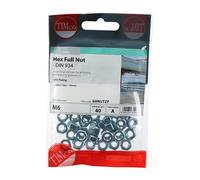 Timco 6HNUTZP Hex Full Nuts - Zinc M6 TIMpac 40