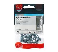 Timco 6NPP Nylon Nuts - Type P - Zinc M6 TIMpac 20