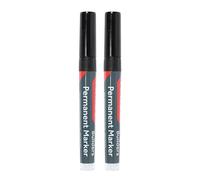 Timco 736333 Builders Permanent Markers - Chisel & Fine Tip - Black Mixed Blister Pack 2