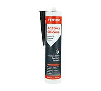 TIMCO Acetoxy Sealant - Acetoxy Silicone - Black - General purpose offering a watertight seal - Great for use on windows, the kitchen, pipes and in the bathroom - 300ml