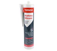 Timco Acetoxy Silicone Sealant White 300ml (1 Cartridge)