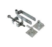 Timco Adjustable Hinge Set With Hook On Plate - Hot Dipped Galvanised in Silver Timco Silver