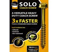 Timco 840SCSY Advanced Coach Screws - Hex Flange - Yellow 8.0 X 40 Box 50