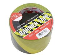 Timco - Barrier Tape - Yellow & Black (Size 100M X 70mm - 1 Each)