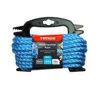 TIMCO Polypropylene Blue Rope - General purpose - Great for towing, mooring, strapping, cable draw cord and as a washing line - 10mm x 10m