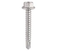 Timco BML50 Metal Construction Light Section Screws - Hex - Self-Drilling - Bi-Metal - Exterior - Silver Organic 5.5 X 50 Box 100