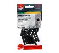 Timco BPLUGP Plastic Plugs - Brown 36Mm TIMpac 20