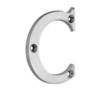 Timco Brass Door Letter C - Satin Chrome