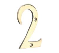 Timco Brass Door Numeral - Polished Brass 76mm