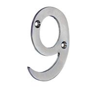 Timco Brass Door Numeral - Satin Chrome 75mm