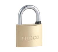 TIMCO Brass Padlock - Ideal for Luggage - cabinets - Sheds - Gates - 40mm