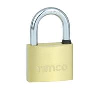 TIMCO Brass Padlock - Ideal for Luggage - cabinets - Sheds - Gates - 50mm