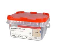 TIMco BRIGHT ROUND WIRE NAIL (2.5kg TUB) 100 x 4.50