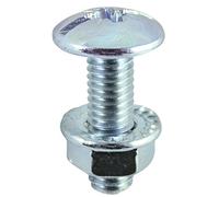 TIMCO BZP Cable Tray Bolt and Flange Nut - M6 x 25 - Zinc - Box of 200