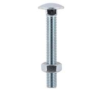TIMCO BZP Carriage Bolt and Hex Nut - M6 x 50 - Zinc - Pack of 6