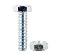 TIMCO BZP Hex Set and Nut - M6 x 25 - Zinc - Pack of 6