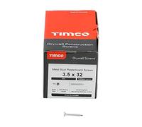 TIMCO BZP PH2 Philips Self-Drilling Drywall Screws - 3.5 x 32 - Zinc - Box of 1000