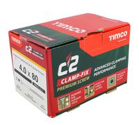 Timco C2 Clamp-Fix Multi-Purpose Premium Countersunk Gold Woodscrews 4.0 x 80mm (200 Box)